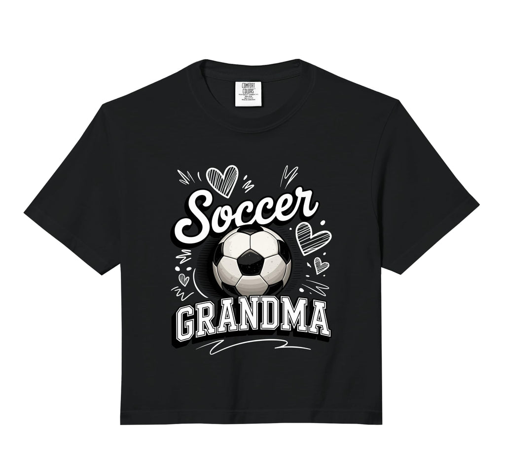 Soccer Grandma Heart Ball Stadium Supporter T-Shirt - Graphic Print Unisex