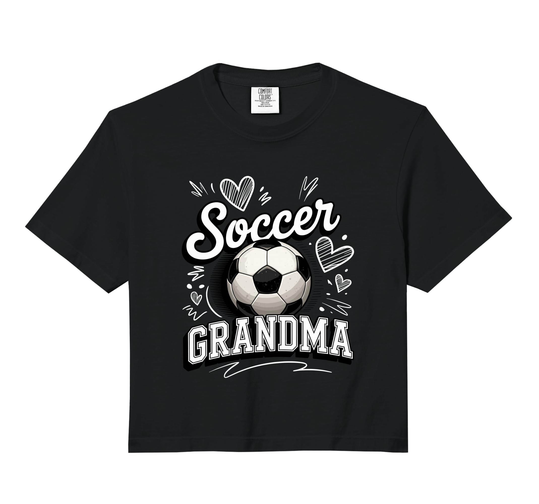 Soccer Grandma Heart Ball Stadium Supporter T-Shirt - Graphic Print Unisex