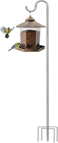 Shepherds Hook for Outdoor, 30 Inch Tall & 5/8 Inch Diameter Stainless Steel Heavy Duty Poles to Hang Outdoor Lights with 5 Prongs Base, Suitable for Bird Feeders or Wedding Decors(1pack)