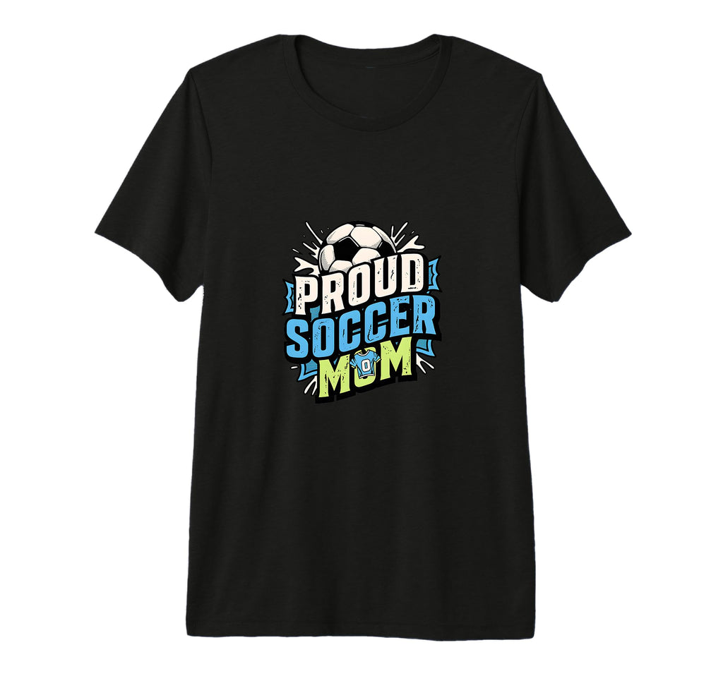 Proud Soccer Mom Family Fan Soccer T-Shirt - Minimalist Print for Adults
