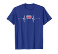 England Soccer Heartbeat English T-Shirt - Fun Novelty Design Unisex