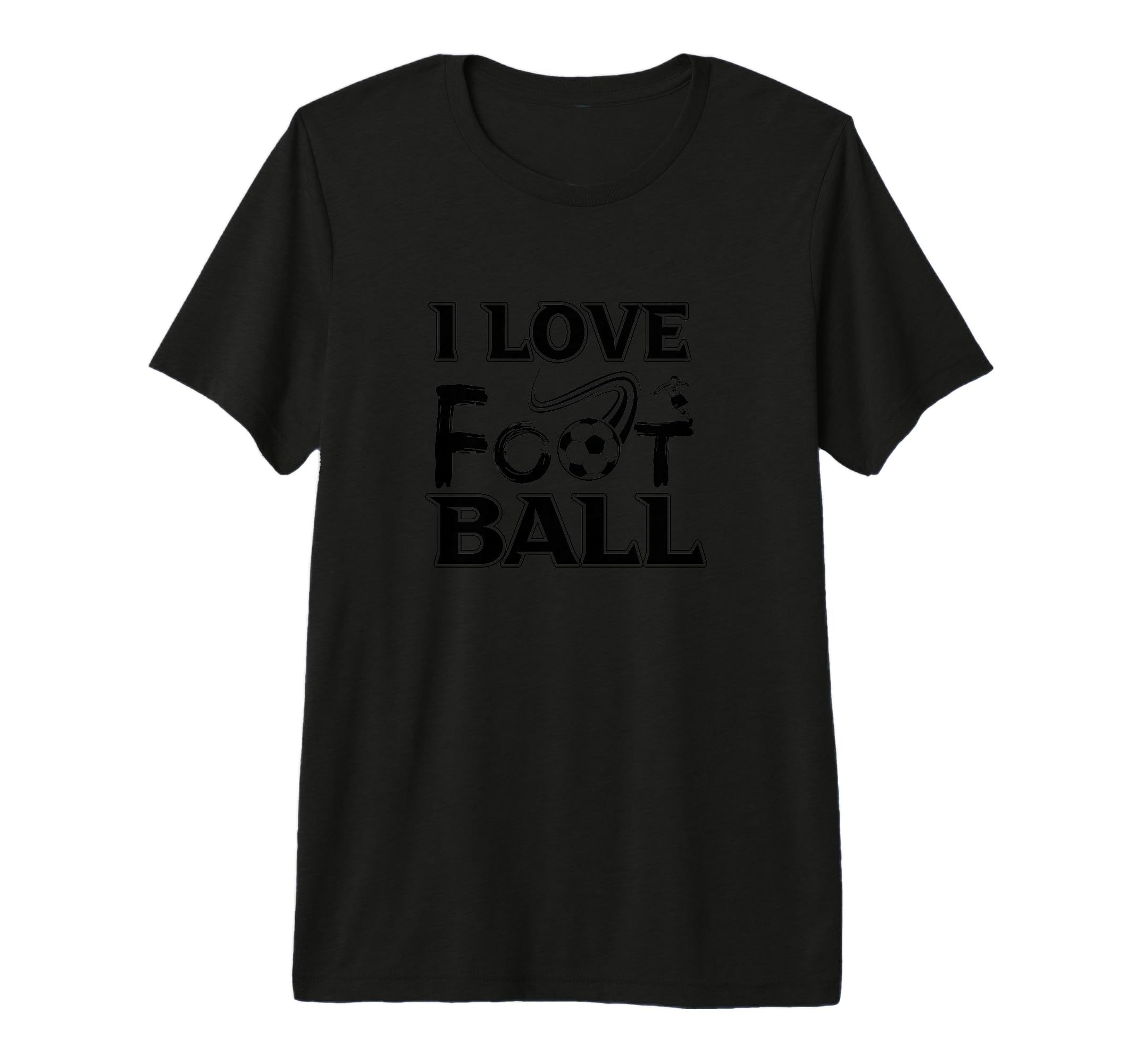 I Love Football Football Fan Soccer T-Shirt - Minimalist Print Men Women