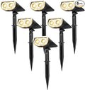Linkind StarRayS Solar Lights Outdoor, 350LM Solar Spot Lights Outdoor, IP67 Waterproof Solar Lights for Garden, Yard, Landscape and Walkway, Warm White, 6 Pack