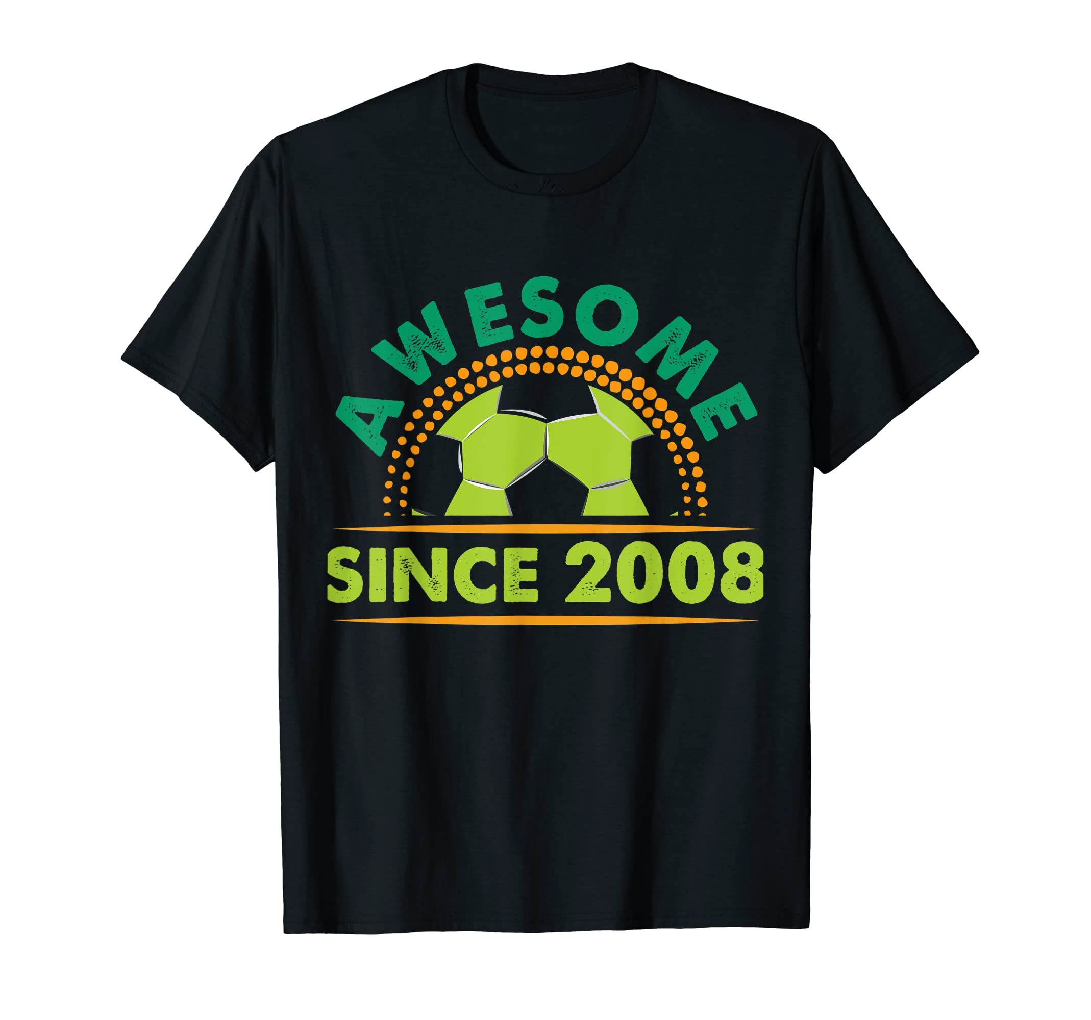Awesome Since 2008 Funny Soccer Players T-Shirt - Graphic Print Unisex