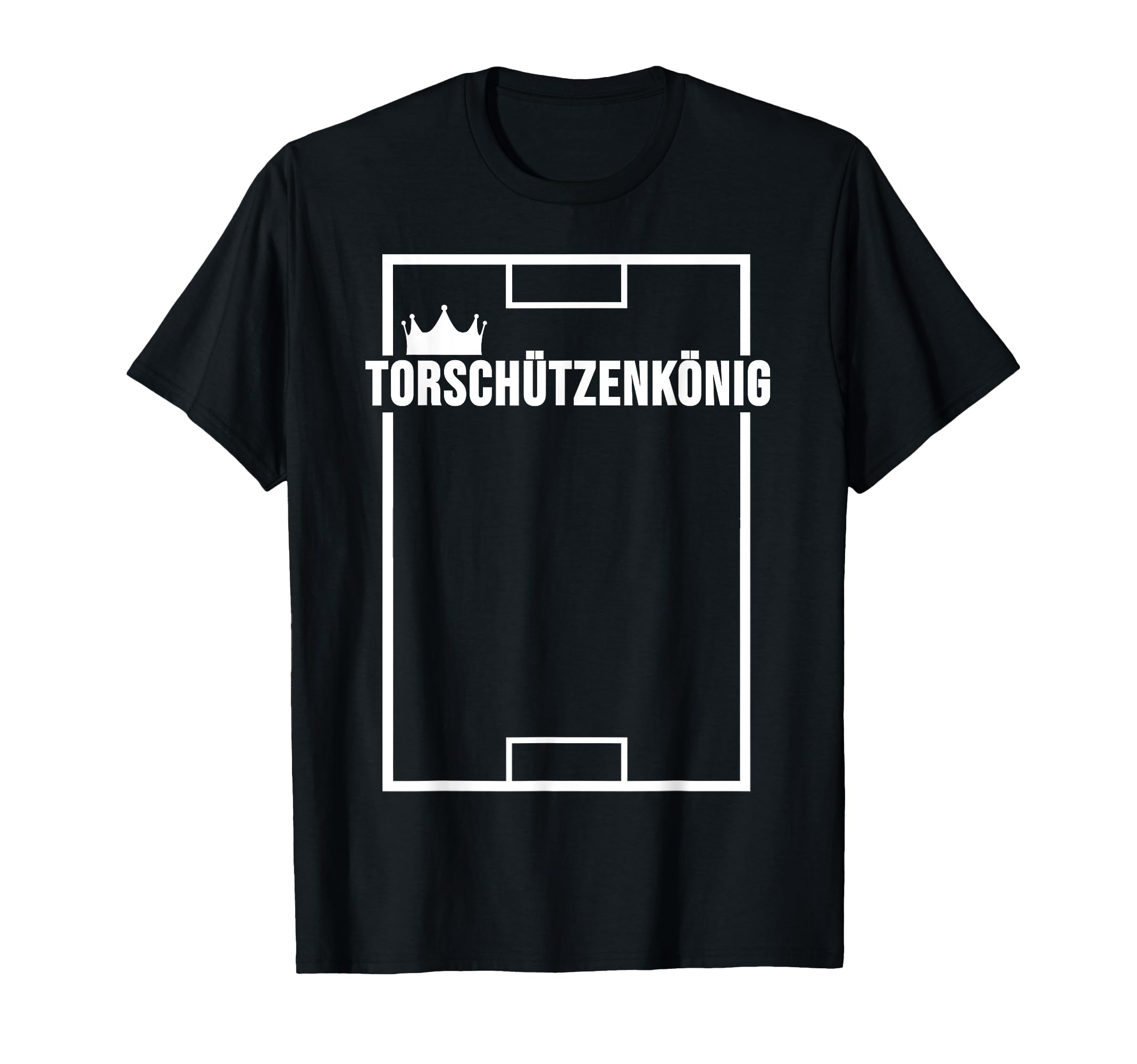 Goalkeeper King Crown Playing Field T-Shirt - Minimalist Print for Adults