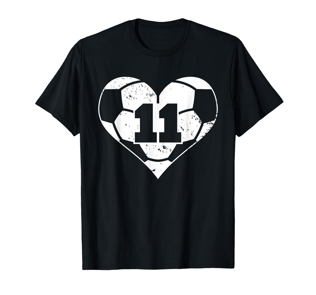 Soccer Number 11 Jersey Funny T-Shirt - Casual Everyday Wear Men Women