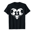 Soccer Number 11 Jersey Funny T-Shirt - Casual Everyday Wear Men Women