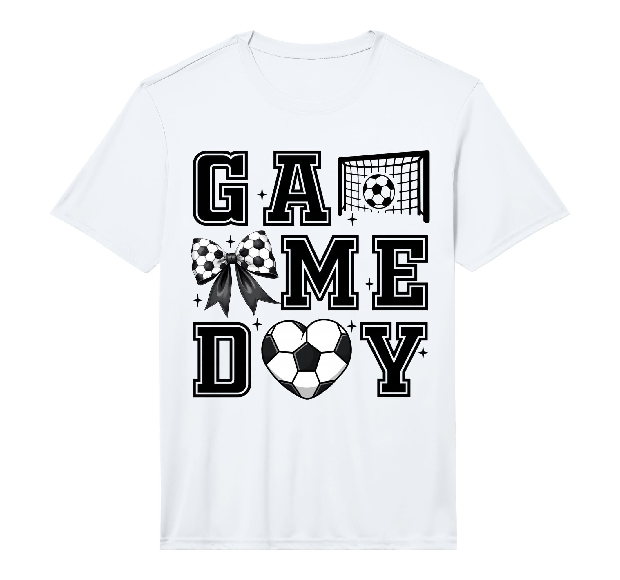 Soccer Coquette Bow Gameday Cheer Mom T-Shirt - Trendy Graphic Unisex