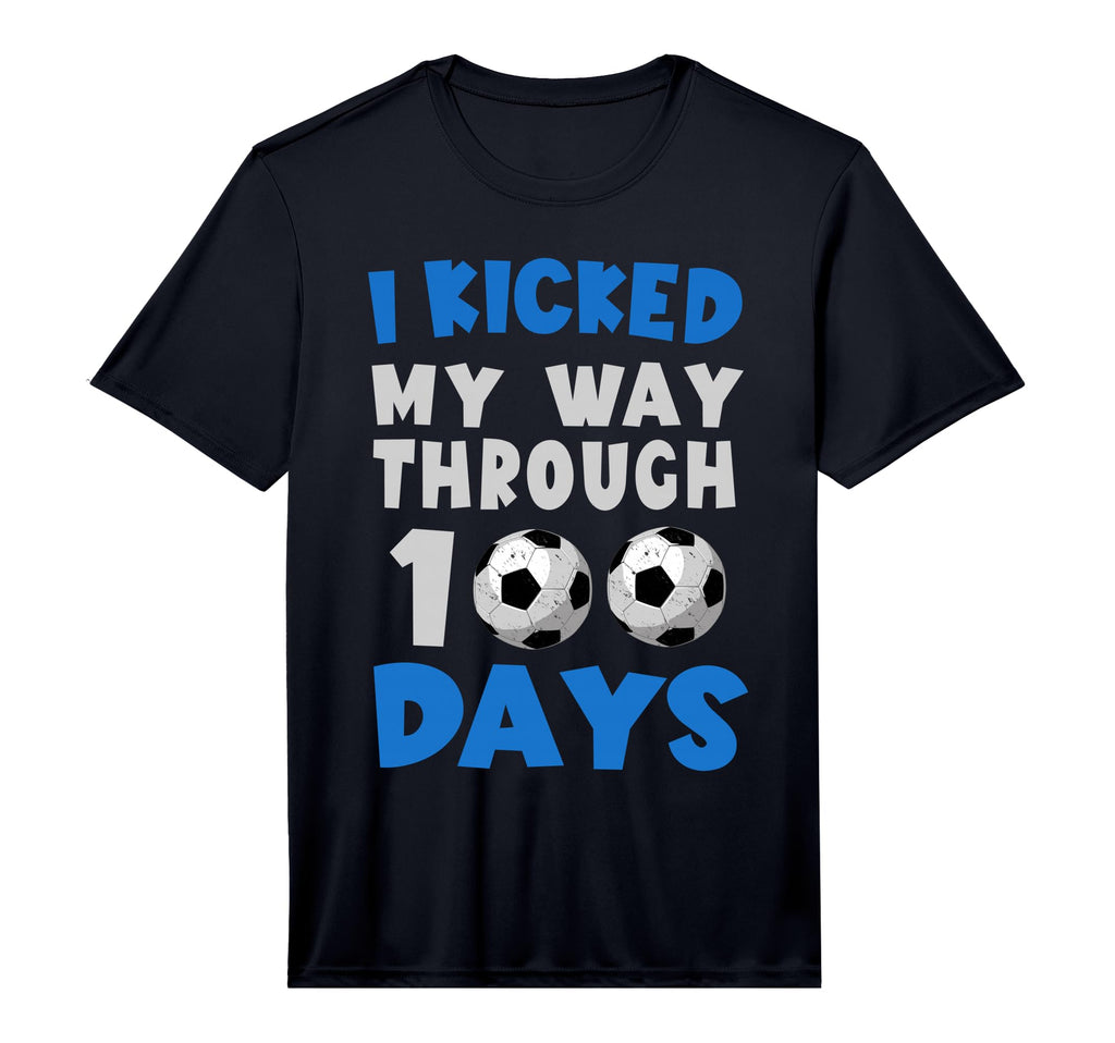 I Kicked My Way Through 100 Days Soccer T-Shirt - Graphic Print for Adults