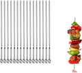 Metal Skewer for Grilling,Kabob Skewer,Flat BBQ Barbecue Skewer,Grilling Skewers Set,Reusable BBQ (12" skewer(16 pack))