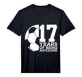 Mens 17 Years Being Awesome Soccer T-Shirt - Fun Novelty Design for Adults