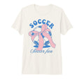 Soccer Fan Coquette Bow Tri Blend T-Shirt - Minimalist Print for Adults