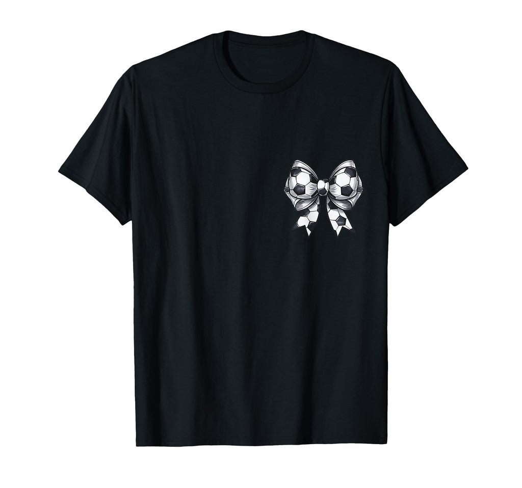 Soccer Coquette Bow Front And Back T-Shirt - Custom Art Print Men Women