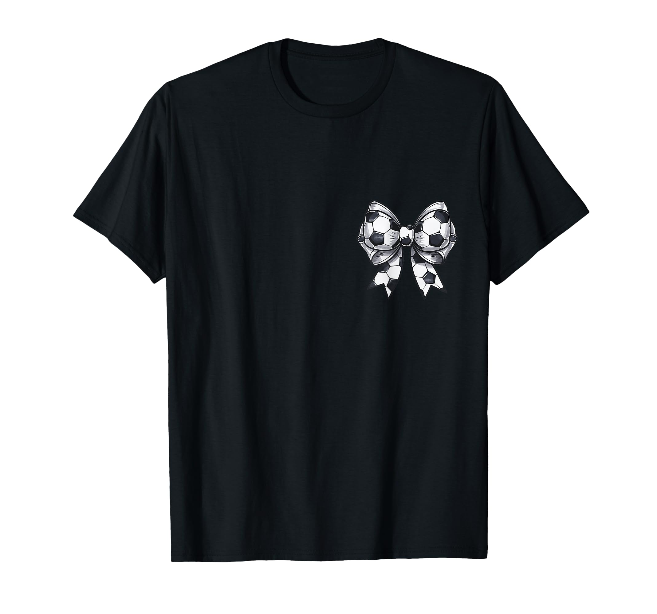 Soccer Coquette Bow Front And Back T-Shirt - Custom Art Print Men Women