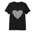 Heart Shaped Soccer Ball Pattern Tri T-Shirt - Minimalist Print for Adults