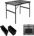 Camping Table 3FT Grill Table with 2×7/15L Storage Bag Foldable Folding Table Picnic Portable Stand Mesh 2 Height Adjustable Outdoor Card BBQ 35.4×23.6×26 inch