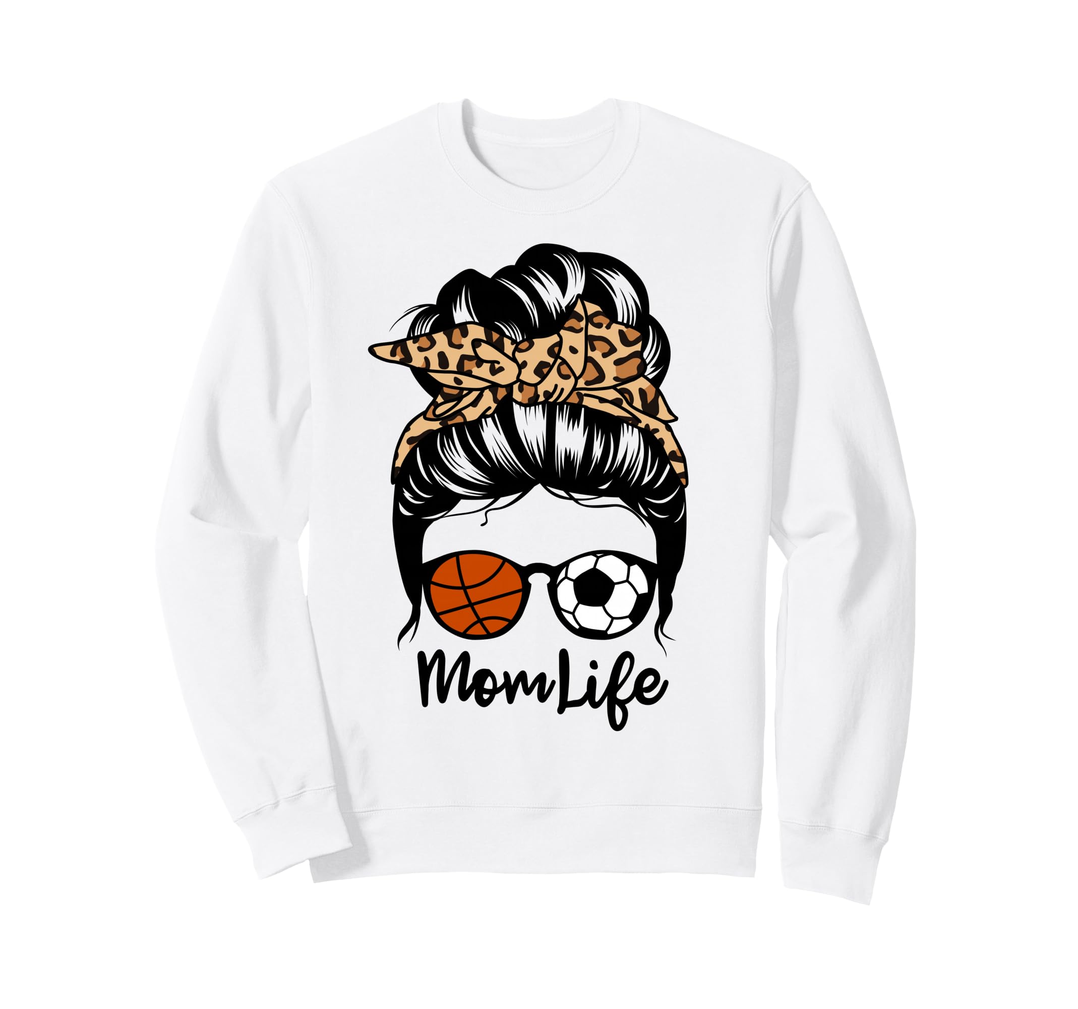 Mom Life Messy Bun Hair Funny Sweatshirt - Casual Everyday Wear Unisex