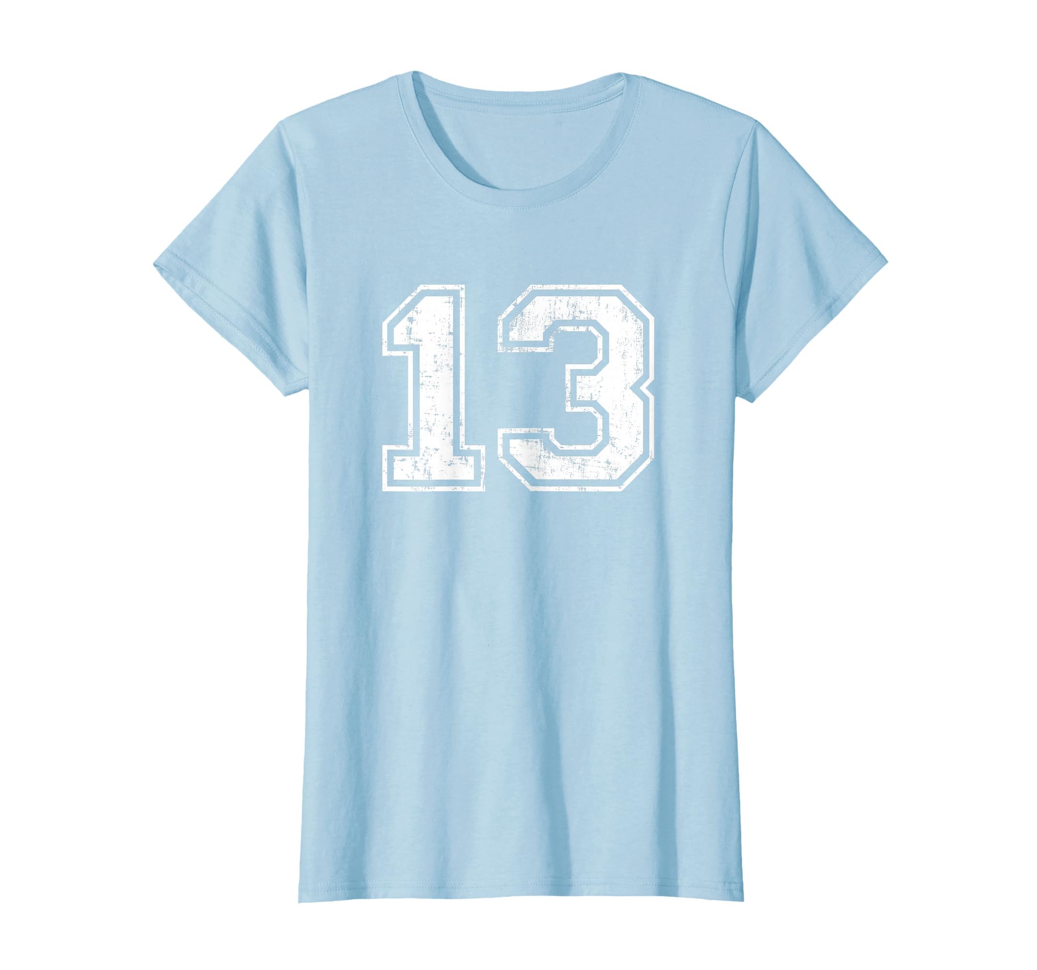 Number 13 Distressed Thirteen Sport T-Shirt - Minimalist Print Men Women