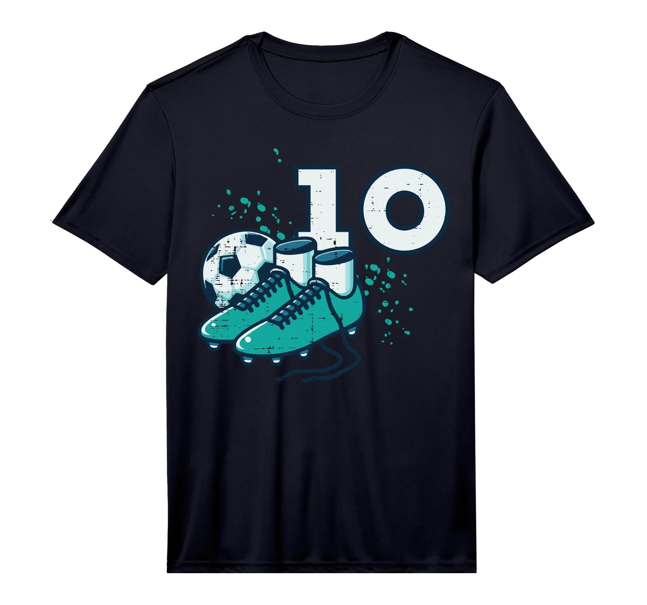 10Th Birthday Soccer Ball Shoes T-Shirt - Fun Novelty Design for Adults