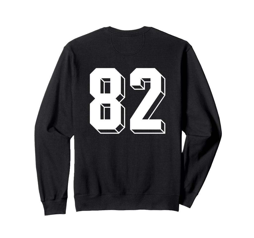 Number 82 Backside 80S 90S Team Sweatshirt - Fun Novelty Design Unisex