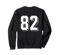 Number 82 Backside 80S 90S Team Sweatshirt - Fun Novelty Design Unisex