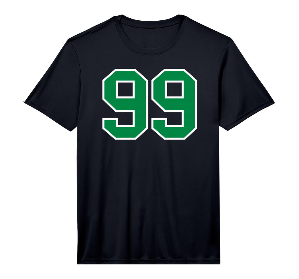 Number 99 Green Sports Team Varsity T-Shirt - Custom Art Print Men Women