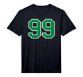 Number 99 Green Sports Team Varsity T-Shirt - Custom Art Print Men Women
