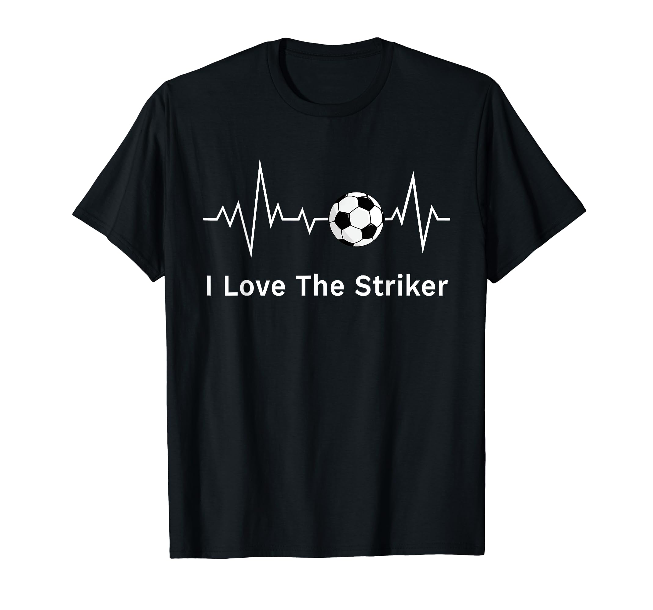 Soccer Mamas I Love Striker Heartbeat T-Shirt - Trendy Graphic for Adults