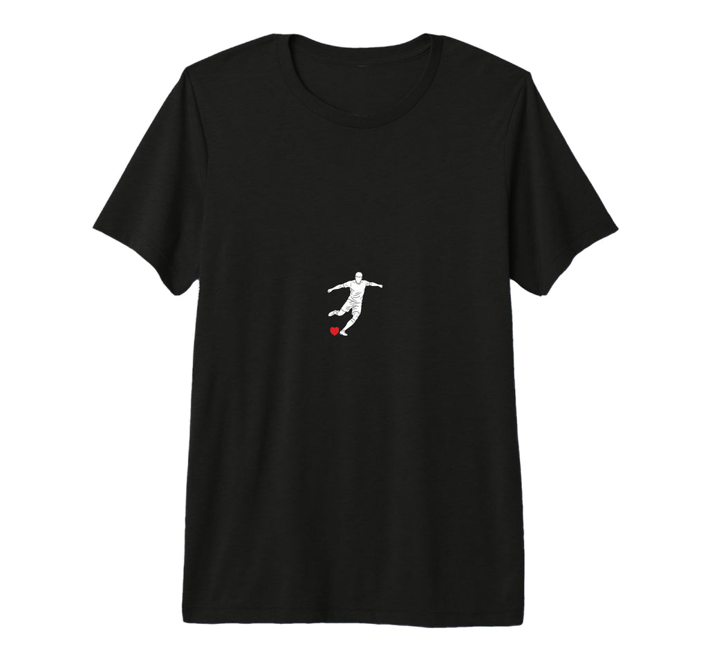 Valentines Us Soccer Player Silhouette T-Shirt - Graphic Print Unisex
