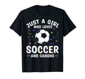 Who Loves Soccer And Gaming T-Shirt - Minimalist Print Men Women
