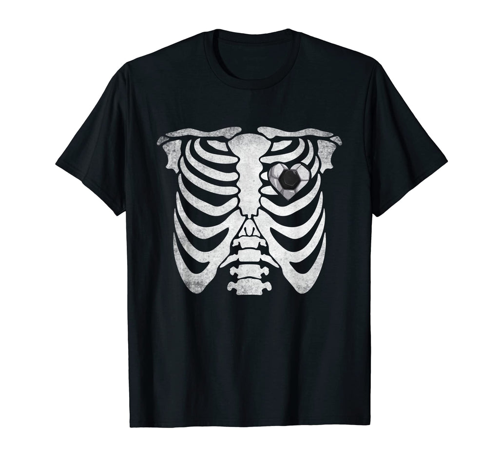 Distressed Rib Cage Heart Soccer T-Shirt - Aesthetic Graphic Unisex