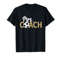 Mrs Coach Leopard Soccer Coachs Wife Soccer T-Shirt - Graphic Print Unisex