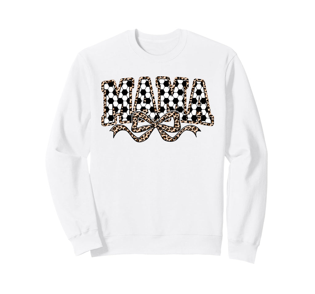 Leopard Soccer Mama Coquette Bow Funny Sweatshirt - Novelty Apparel Unisex