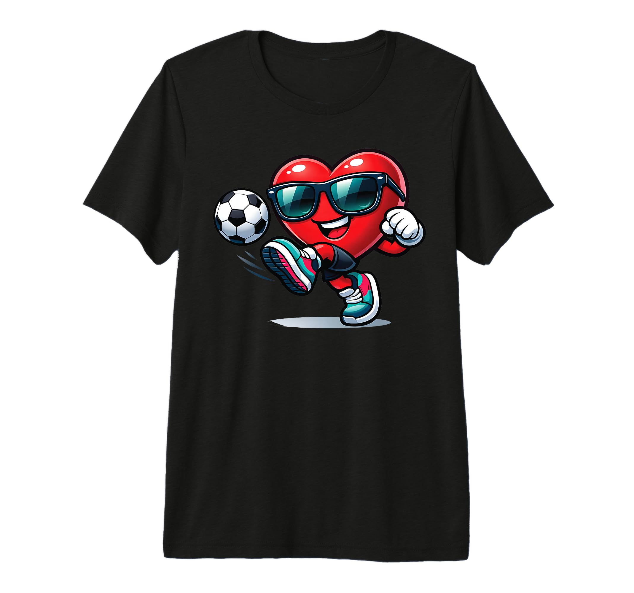 Funny Heart Playing Soccer Gifts Tri Blend T-Shirt - Graphic Print Unisex