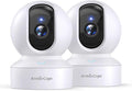Pet Camera, 2K HD Dog Camera with Phone APP, 360° Pan/Tilt View Puppy Cam, One Click Call for Baby Monitor, MagivPix Night Vision,Motion Tracking Alarm with Cloud/Local SD -2 Pack