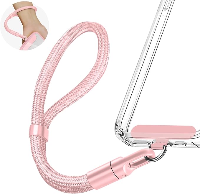 Phone Wrist Strap Lanyard, Adjustable Wristlet Strap Lanyard with Slim Patch for iPhone and Most Cell Phone – Pink