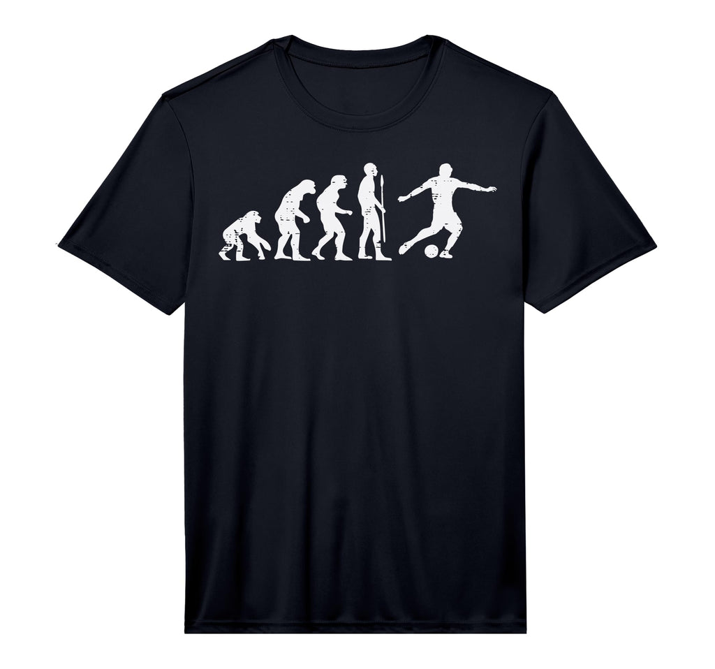 Human Evolution Soccer Funny Football T-Shirt - Novelty Apparel for Adults