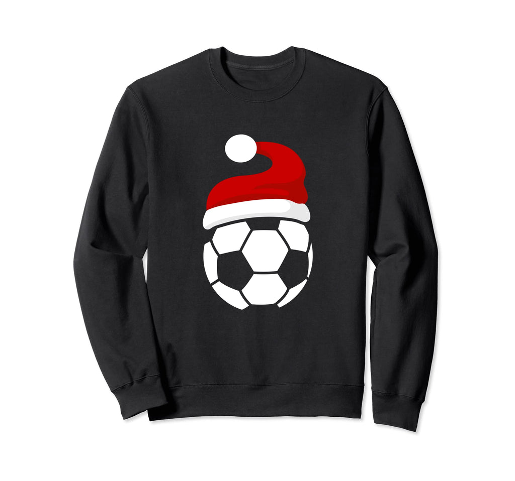 Soccer Football Santa Hat Sweatshirt - Unique Graphic for Adults