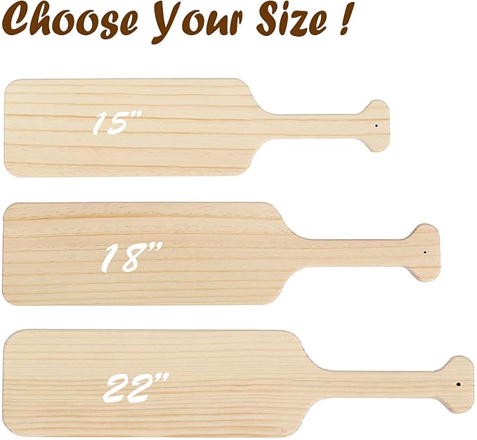 BATTIFE 18 Inch Greek Fraternity Paddle, Unfinished Pine Wood Paddle, Solid Wooden SororityPaddle, Frat Paddle