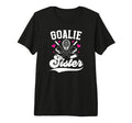 Ice Hockey Goalie Sister Hockey T-Shirt - Minimalist Print for Adults