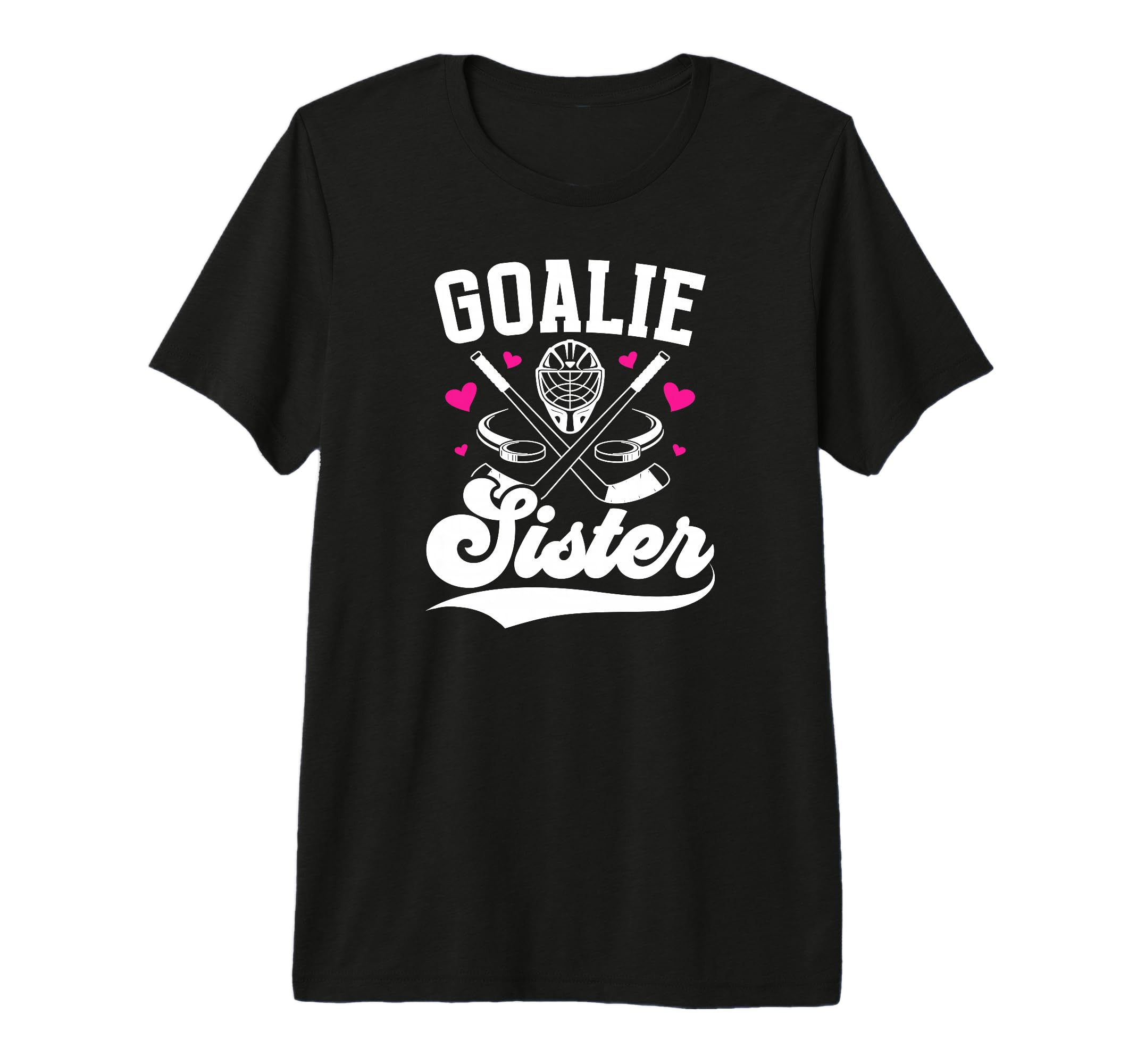 Ice Hockey Goalie Sister Hockey T-Shirt - Minimalist Print for Adults