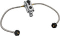 Flame King 2-Stage Auto Changeover LP Propane Gas Regulator with Two 18-inch Steel Braided Pigtail Hoses for RVs, Vans, Trailers