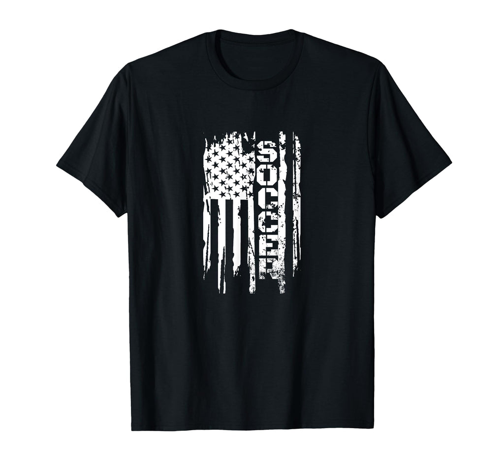 American Flag Soccer Rustic T-Shirt - Custom Art Print for Adults
