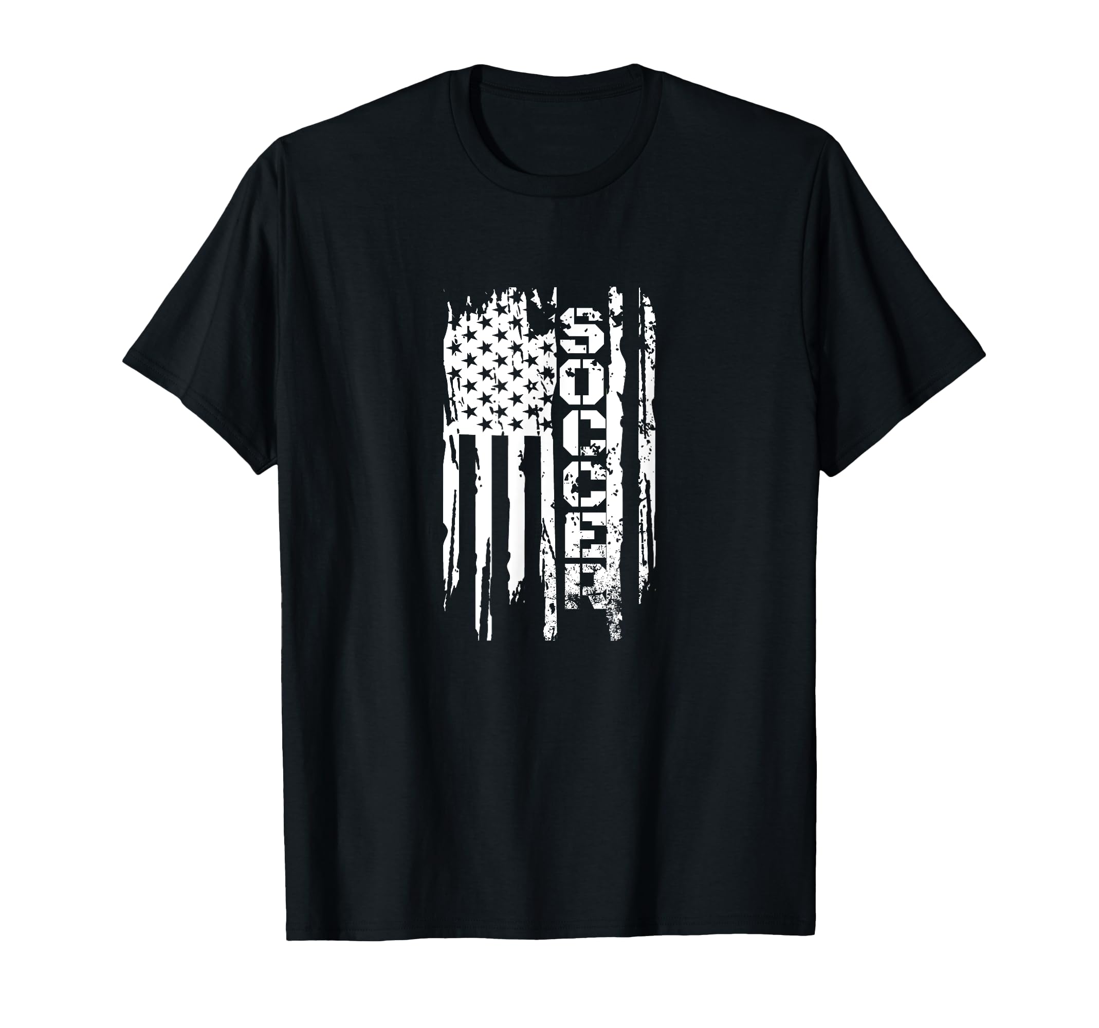 American Flag Soccer Rustic T-Shirt - Custom Art Print for Adults
