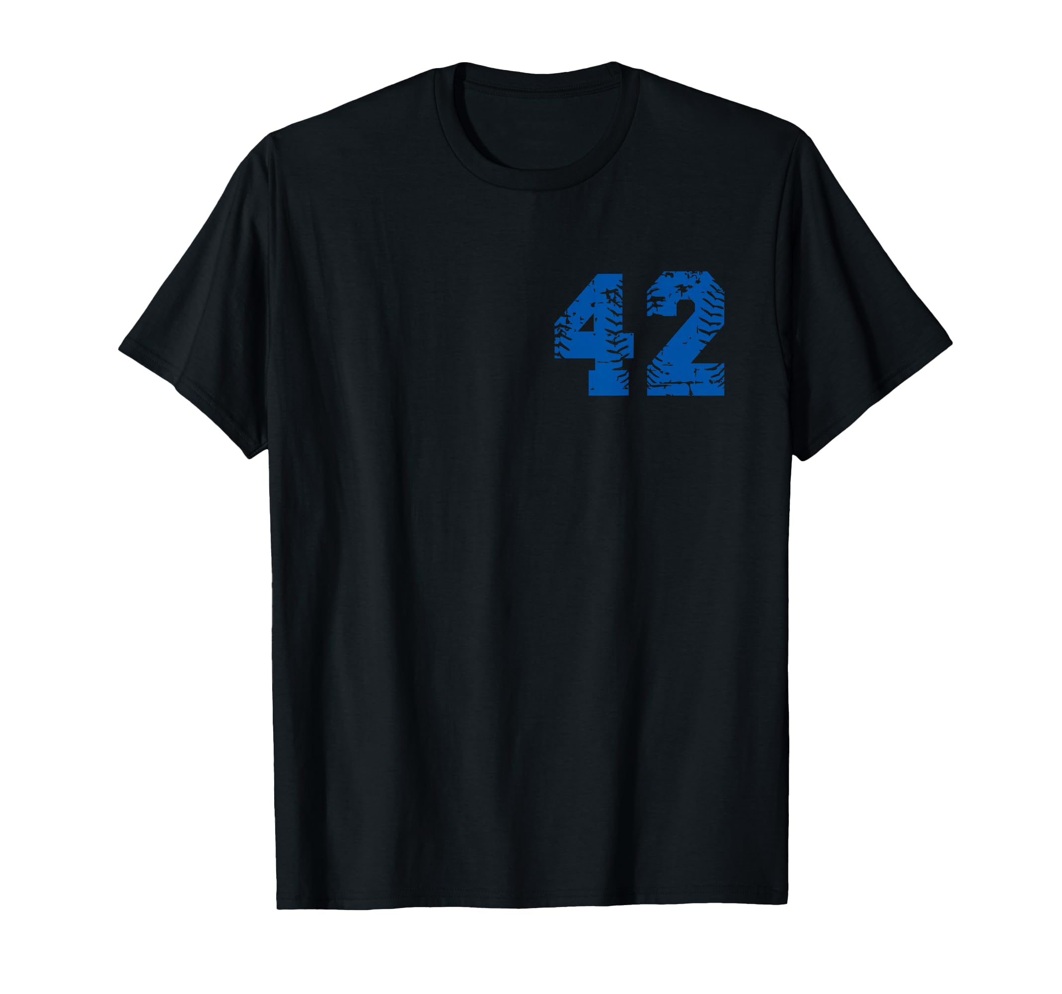 Blue Baseball Team Number 42 T-Shirt - Aesthetic Graphic for Adults