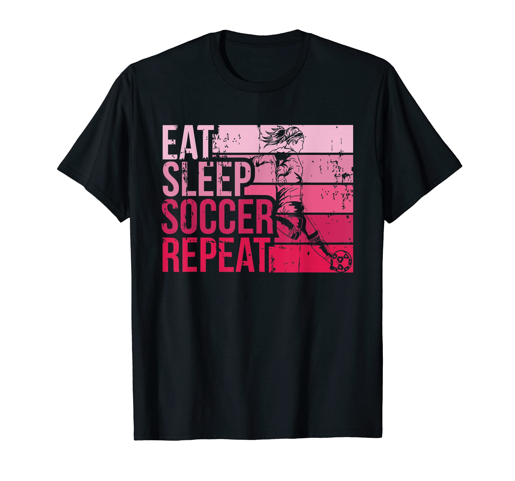 Eat Sleep Soccer Repeat Funny Footballer T-Shirt - Minimalist Print Unisex