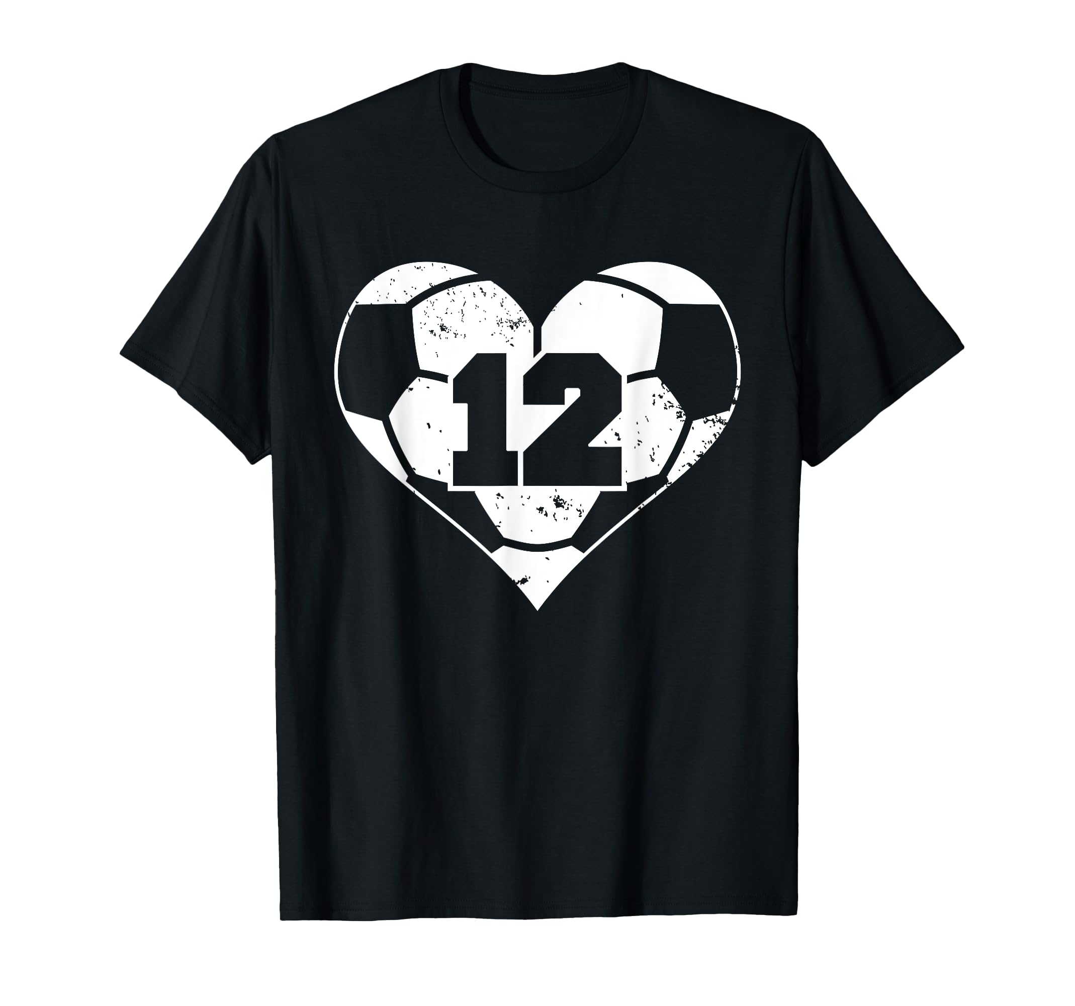 Soccer Number 12 Jersey Funny T-Shirt - Casual Everyday Wear Men Women