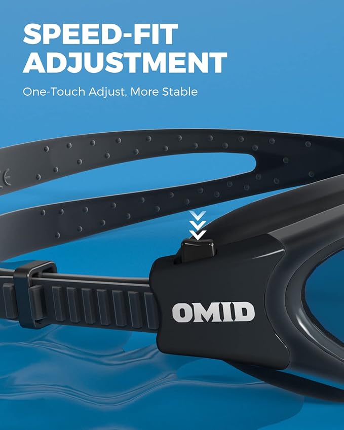 OMID Swim Goggles, P2 Polarized Swimming Goggles for Men Anti-fog Goggles Swimming for Adult Women