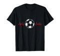 Soccer Ball Heartbeat Players T-Shirt - Novelty Apparel for Adults