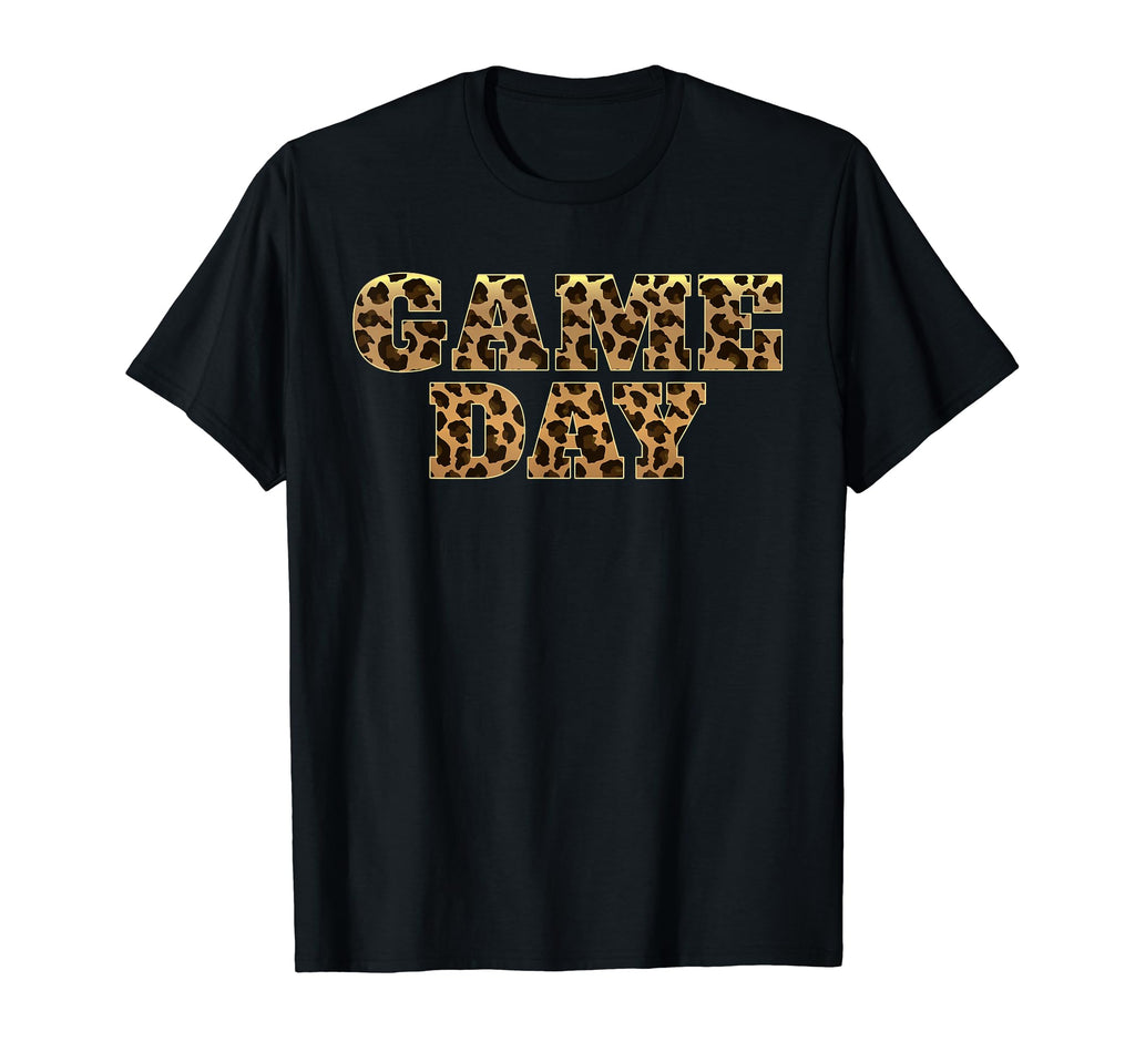 Leopard Game Day American Football T-Shirt - Minimalist Print for Adults